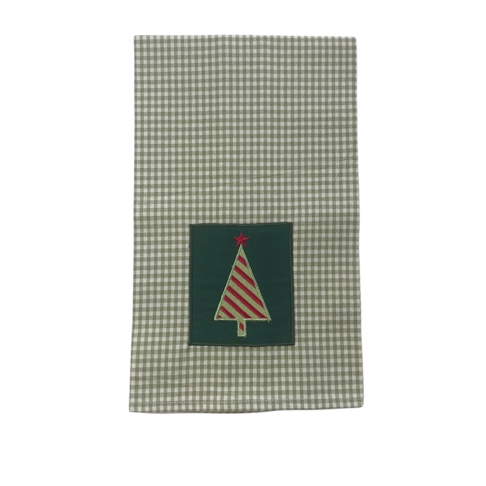 NEW Christmas Tree Appliquéd Cotton Tea Towel Decorative Dishes Kitchen Gift
